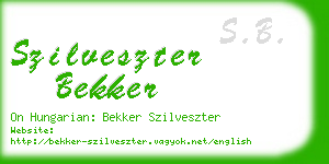szilveszter bekker business card